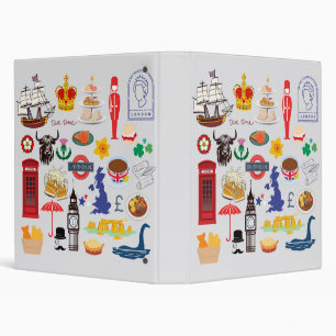 UK British Symbols 3 Ring Binder