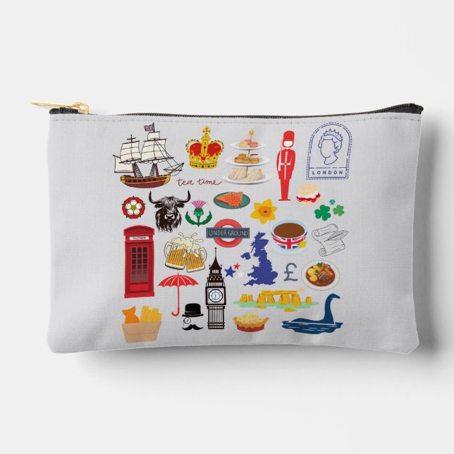 UK British Symbols Accessory Pouch (Front)