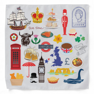 UK British Symbols Bandana