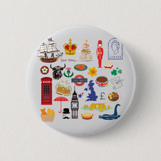 UK British Symbols Button