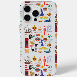 UK British Symbols iPhone 15 Pro Max Case
