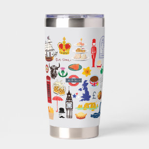 UK British Symbols Insulated Tumbler