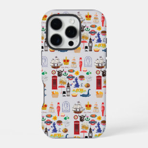 UK British Symbols iPhone 16 Pro Case