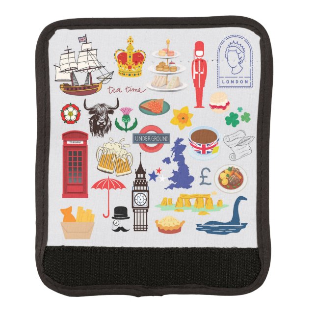  UK British Symbols Luggage Handle Wrap (Front)