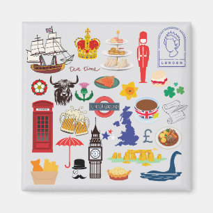 UK British Symbols Magnet