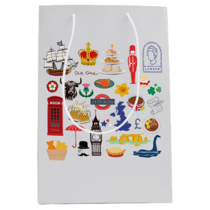 UK British Symbols Medium Gift Bag