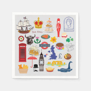 UK British Symbols Napkins