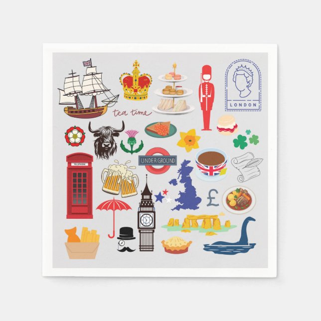 UK British Symbols Napkins (Front)