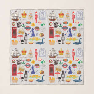 UK British Symbols Scarf