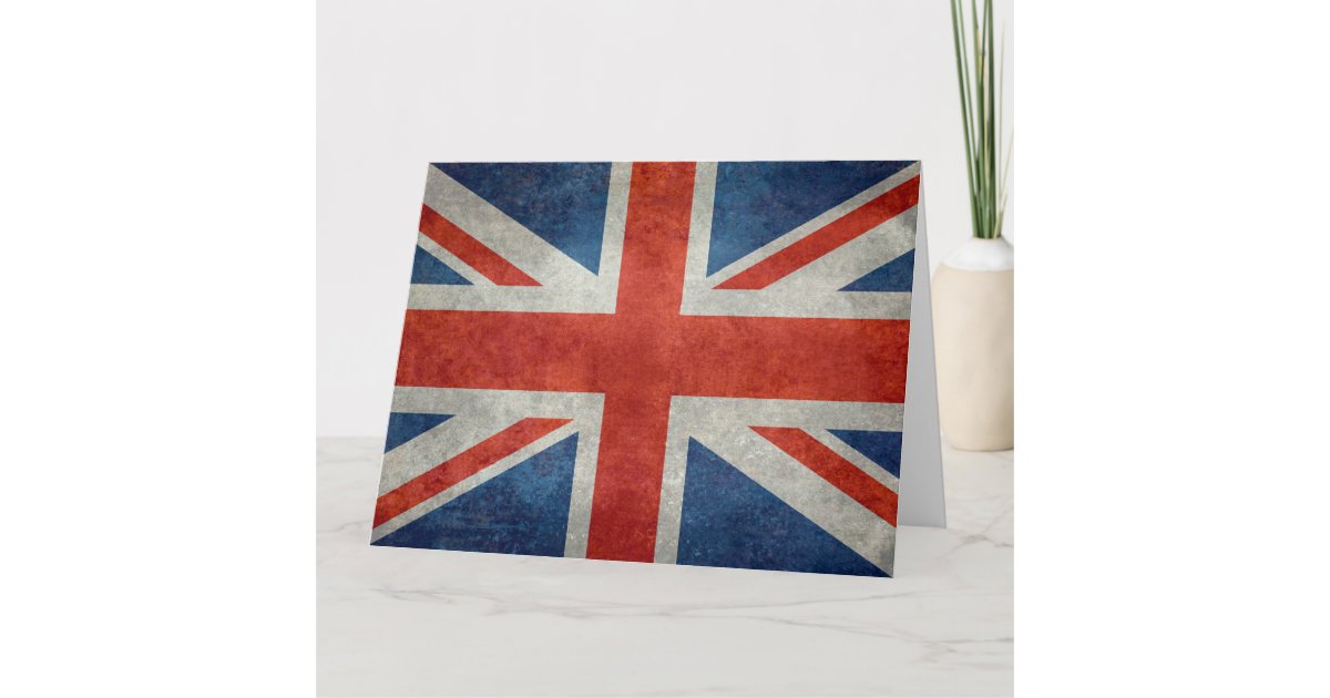 UK British Union Jack flag retro greeting card | Zazzle