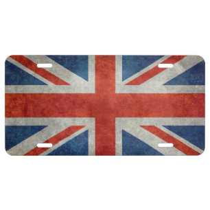 UK British Union Jack flag retro license plates