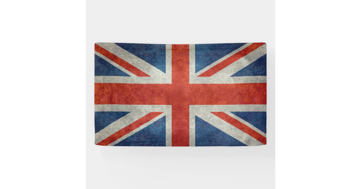 UK British Union Jack flag retro style banner | Zazzle
