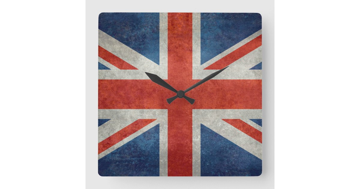 UK British Union Jack flag retro style clock | Zazzle