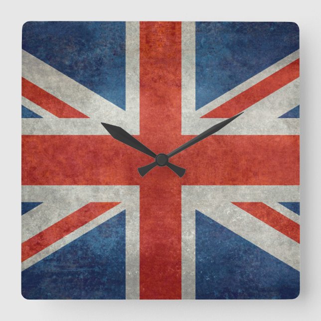 UK British Union Jack  flag retro style clock (Front)