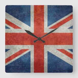 UK British Union Jack  flag retro style clock