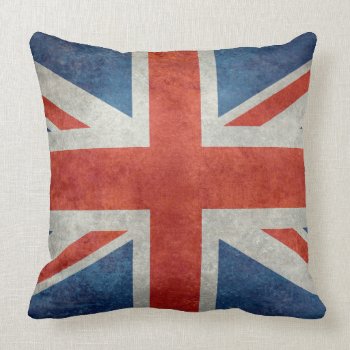 Uk British Union Jack Flag Retro Style Cushion by Lonestardesigns2020 at Zazzle