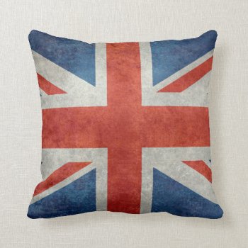 Uk British Union Jack  Flag Retro Style Pillow by Lonestardesigns2020 at Zazzle