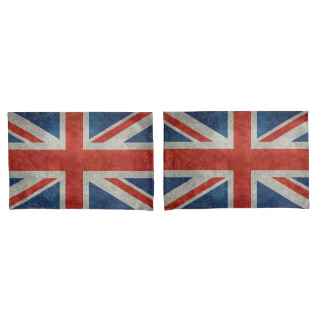 UK British Union Jack flag retro style pillowcases (Front-Set)