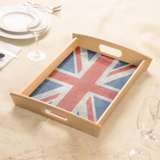 UK British Union Jack flag retro style tray (Front)