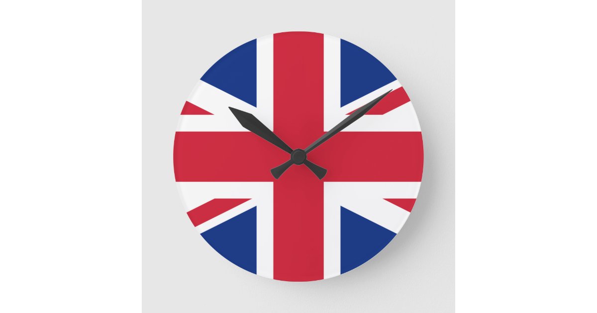 UK British Union Jack Flag Round Clock | Zazzle