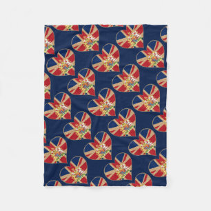 UK COA Heart Fleece Blanket