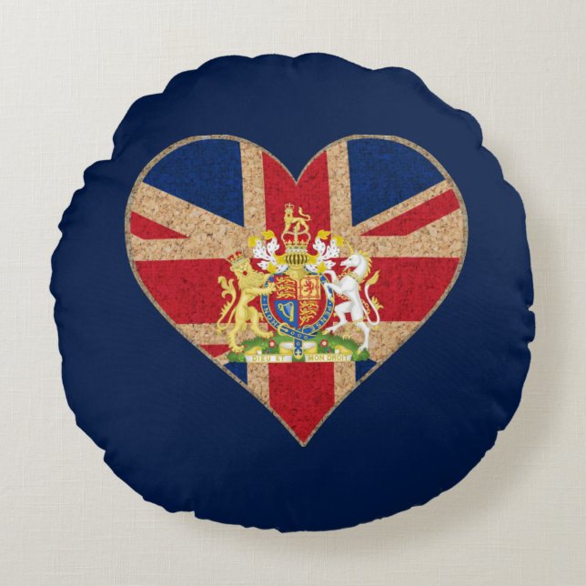 UK COA Heart Round Pillow (Front)