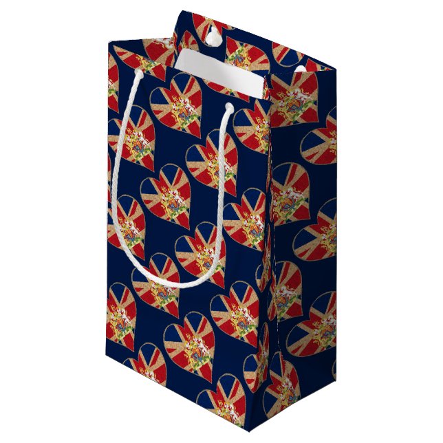 UK COA Heart Small Gift Bag (Front Angled)