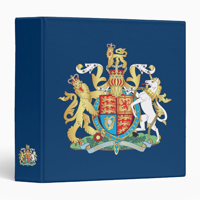 UK coat of arms 3 Ring Binder (Front/Spine)