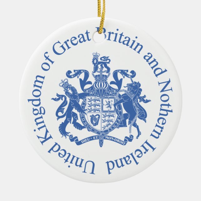 UK coat of arms Ceramic Ornament (Front)
