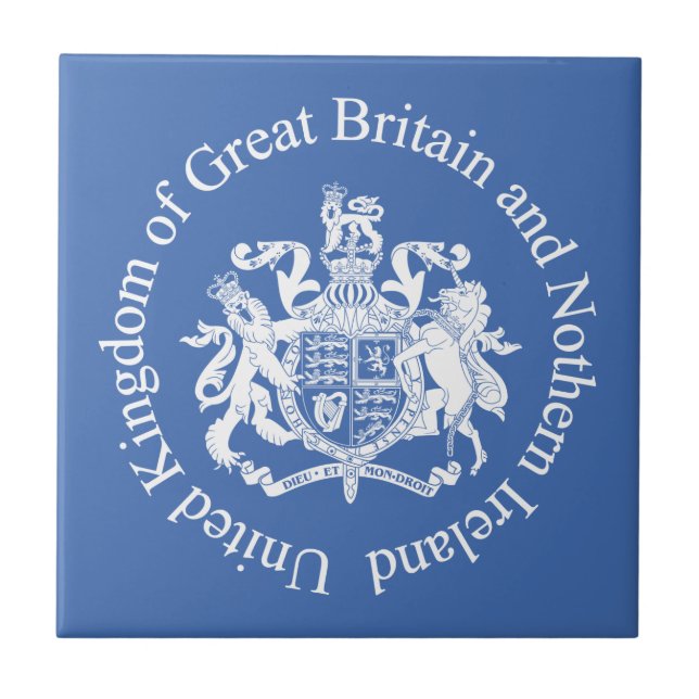 UK coat of arms Ceramic Tile (Front)