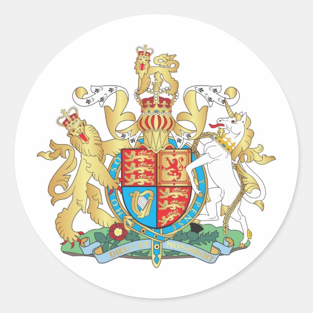 UK coat of arms Classic Round Sticker (Front)