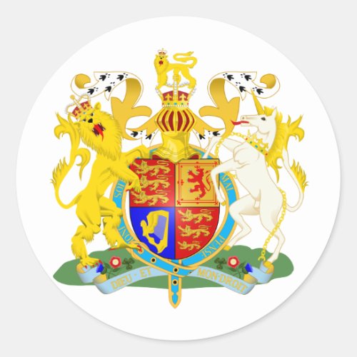 UK Coat of Arms Classic Round Sticker