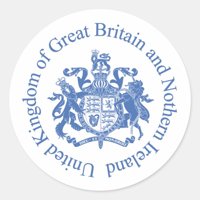 UK coat of arms Classic Round Sticker (Front)