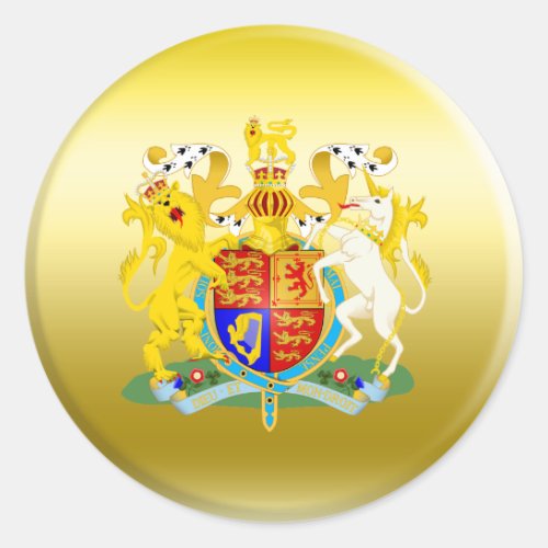 UK Coat of Arms Classic Round Sticker