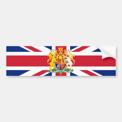 UK Coat of Arms  Flag Bumper Sticker