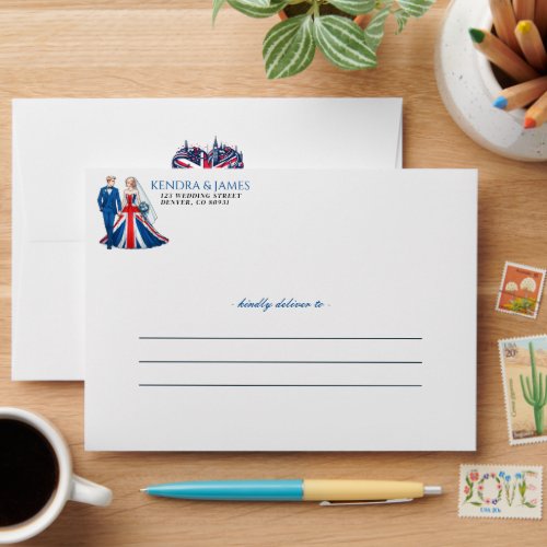 UK Couple Wedding Envelope