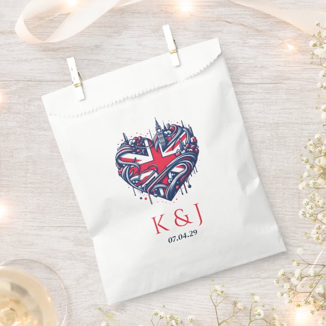 UK Couple Wedding Favor Bag (Clipped)