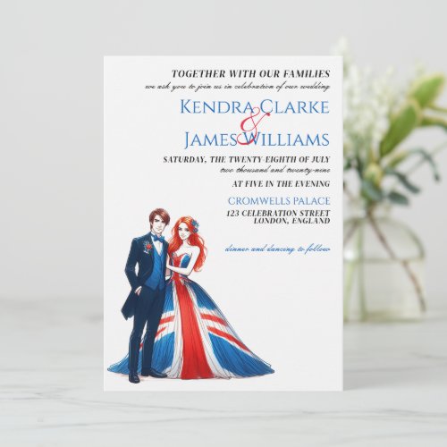 UK Couple Wedding Invitation