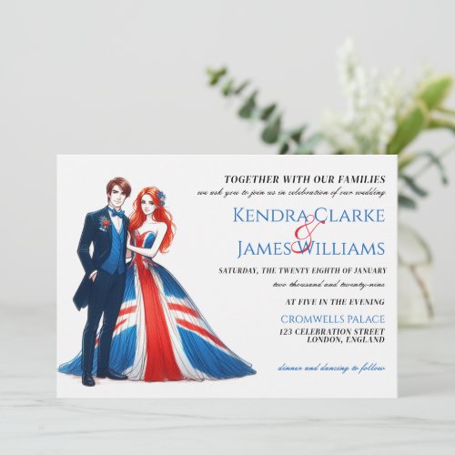 UK Couple Wedding Invitation