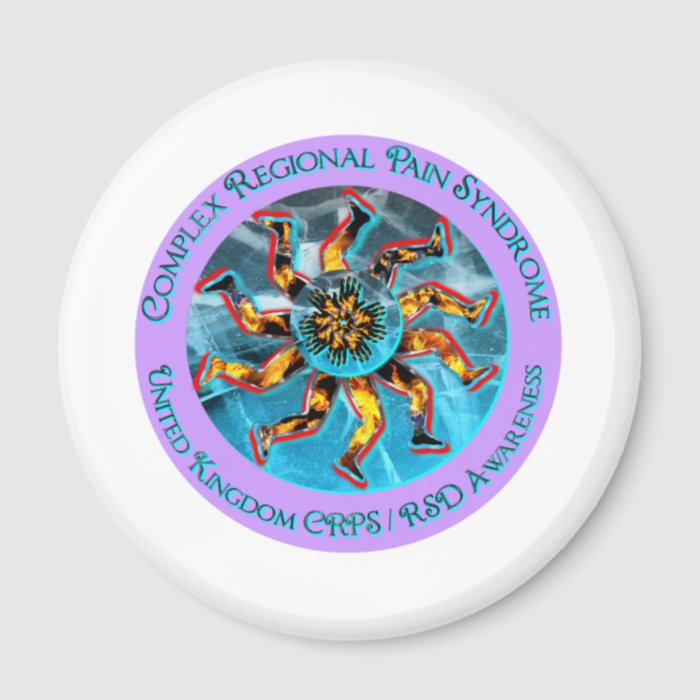 UK CRPS/RSD Awareness Hand & Leg Starburst   T&L Refrigerator Magnet