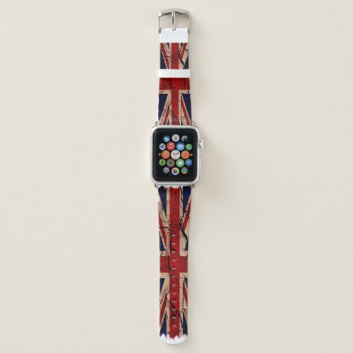 UK Dirty Vintage Union Jack British Flag Apple Watch Band