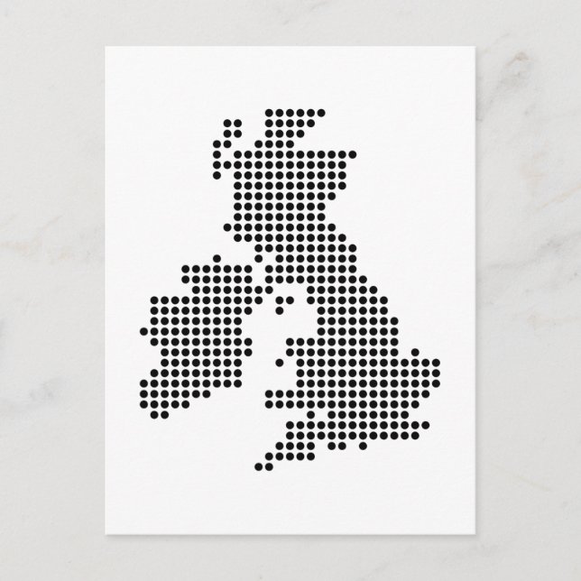 Uk Dot Map Postcard (Front)