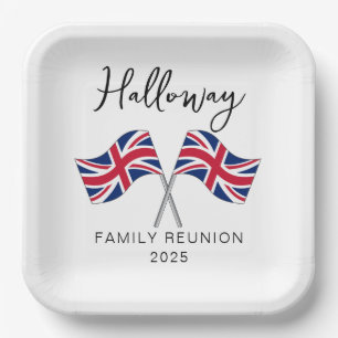 UK England Flag Family Reunion  Paper Plates