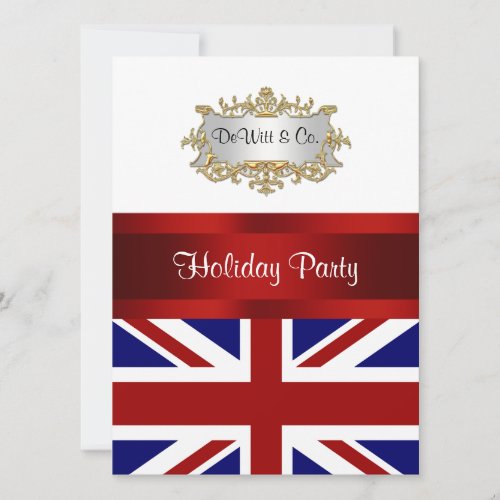 UK England Flag Party Invitation Red White Blue V