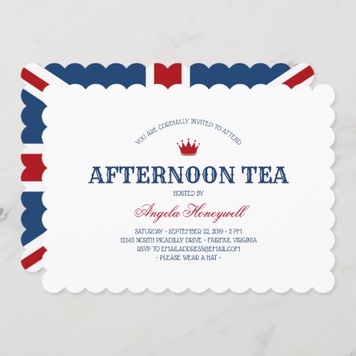 UK Flag Afternoon Tea Party Invitation