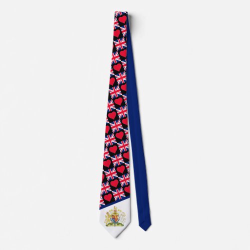 UK Flag and Coat of Arms Patriotic United Kingdom Neck Tie