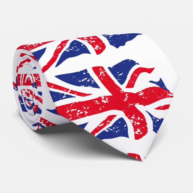 UK Flag Artwork Neck Tie (Rolled)