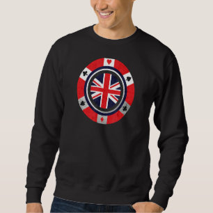Uk Flag British Union Jack Poker Chip Sweatshirt