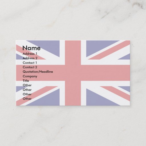 Customizable Uk Flag Business Card