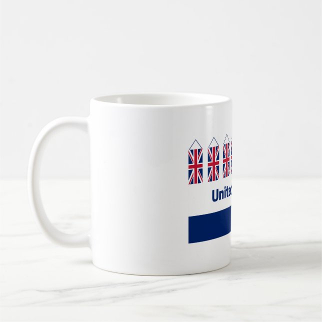 UK Flag Classic Mug with United Kingdom phrase. (Left)